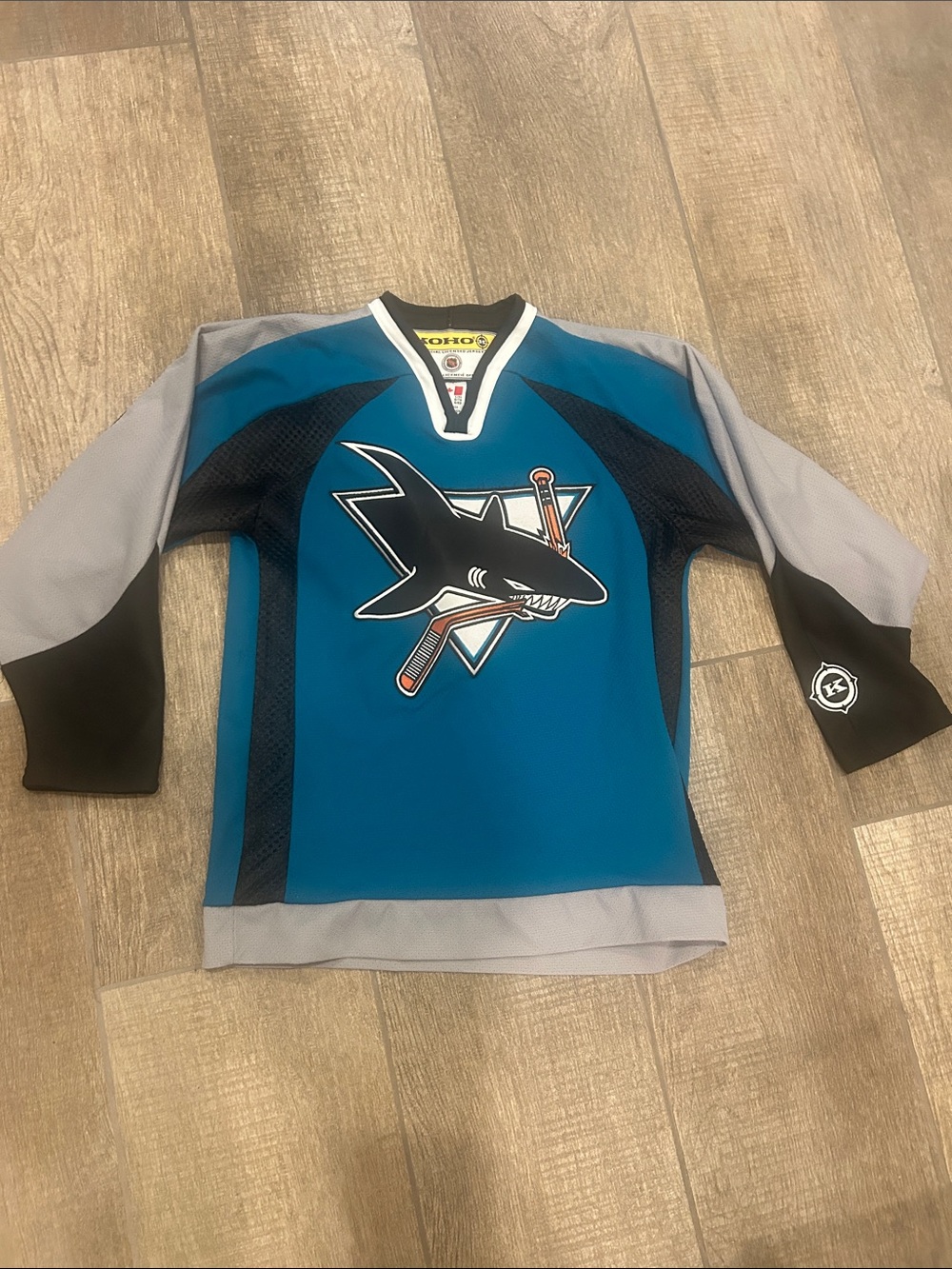Youth Hockey Jersey in Teal with Shark Logo - Official Team Style